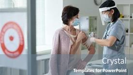  Presentation with ethnicity - Colorful PPT theme enhanced with young-clinician-or-nurse backdrop and a gray colored foreground