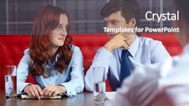  Presentation with 30 60 90 job interview - PPT theme enhanced with young colleagues from hr department background and a gray colored foreground