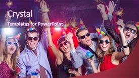  Presentation with company - Audience pleasing PPT theme consisting of young company celebrates the holiday backdrop and a violet colored foreground