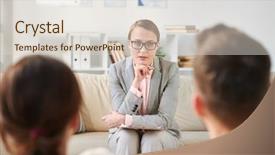  Presentation with married - Beautiful PPT theme featuring young concentrated counselor in grey backdrop and a lemonade colored foreground