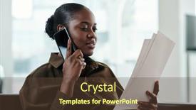  Presentation with confident - PPT theme having young-confident-african-american-female background and a tawny brown colored foreground