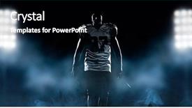  Presentation with football field - Presentation consisting of young confident american football background and a black colored foreground