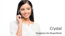  Presentation with support - Cool new theme with young confident and beautiful customer backdrop and a  colored foreground