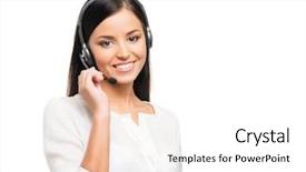  Presentation with support - Slide deck consisting of young confident and beautiful customer background and a white colored foreground