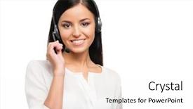  Presentation with life basic support - Cool new slide set with young confident and beautiful customer backdrop and a sky blue colored foreground