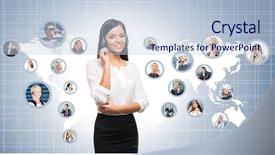  Presentation with world map - Presentation design enhanced with young confident and beautiful customer background and a lemonade colored foreground