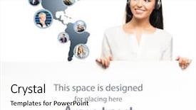  Presentation with world trade center memorial - PPT theme with young confident and beautiful customer background and a white colored foreground