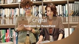  Presentation with consulting - Audience pleasing PPT theme consisting of young-confident-female-shop-assistant backdrop and a coral colored foreground