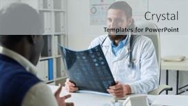  Presentation with mri brain - Presentation design having young-confident-male-radiologist background and a light gray colored foreground