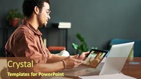  Presentation with new teacher - Slides with young-confident-man-looking background and a tawny brown colored foreground