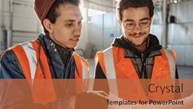  Presentation with young man on the phone - Slides with young-confident-multiethnic-man background and a red colored foreground