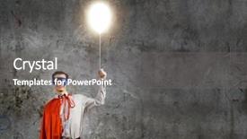  Presentation with superman - Presentation design enhanced with young confident superman in mask and cape background and a gray colored foreground