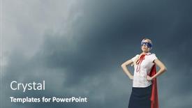  Presentation with hero woman - Colorful PPT layouts enhanced with young-confident-woman-in-super backdrop and a gray colored foreground