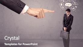  Presentation with people lost money fired businessman - Slides featuring young confused businessman being fired background and a gray colored foreground