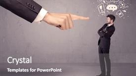  Presentation with people lost money fired businessman - Colorful presentation enhanced with young confused businessman being fired backdrop and a gray colored foreground