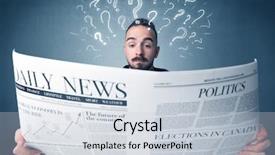  Presentation with travel daily itinerary - Colorful presentation design enhanced with young confused businessman reading daily backdrop and a lemonade colored foreground