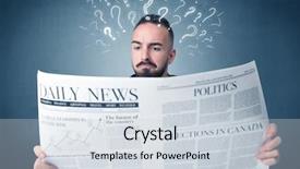  Presentation with travel daily itinerary - Audience pleasing presentation design consisting of young confused businessman reading daily backdrop and a lemonade colored foreground