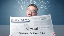  Presentation with question marks - Theme having young confused businessman reading daily background and a  colored foreground