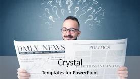  Presentation with daily bread - Audience pleasing slide deck consisting of young confused businessman reading daily backdrop and a  colored foreground