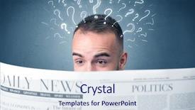  Presentation with travel daily itinerary - Slide deck enhanced with young confused businessman reading daily background and a sky blue colored foreground