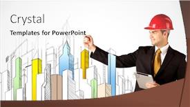  Presentation with sketching - Cool new slides with pen in his hand backdrop and a white colored foreground