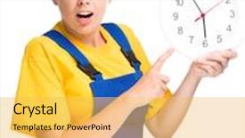  Presentation with construction - PPT theme featuring painted yellow opened padlock background and a light gray colored foreground.