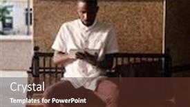  Presentation with smart building - PPT layouts having young-contemporary-businessman-in-smart background and a tawny brown colored foreground