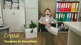  Presentation with safe - Amazing presentation theme having young-contemporary-businessman-with-pensive backdrop and a tawny brown colored foreground