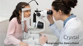  Presentation with eyesight - Presentation theme featuring young-contemporary-ophthalmologist-in-whitecoat background and a lemonade colored foreground