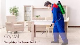  Presentation with pest - Presentation theme with young-contractor-doing-pest-control background and a lemonade colored foreground