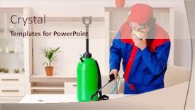  Presentation with pest control - Slides having young-contractor-doing-pest-control background and a lemonade colored foreground