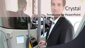  Presentation with controller - Cool new PPT theme with young controller in a bus backdrop and a soft green colored foreground