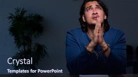  Presentation with dark - PPT layouts featuring young-convict-man-sitting background and a navy blue colored foreground