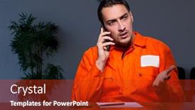  Presentation with dark - Slides consisting of young-convict-man-sitting background and a crimson colored foreground