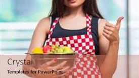  Presentation with fruits - PPT theme enhanced with young-cook-with-fruits background and a  colored foreground