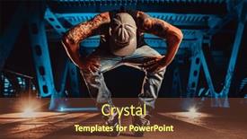  Presentation with cool - PPT theme consisting of young-cool-man-break-dancer background and a tawny brown colored foreground