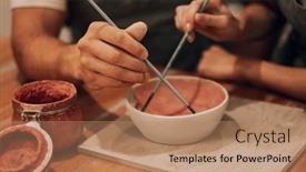  Presentation with hobbies - PPT theme having young-couple-a-man background and a coral colored foreground