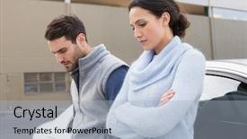  Presentation with catholic couple silhouette of young - Amazing slide deck having young couple after an argument backdrop and a  colored foreground