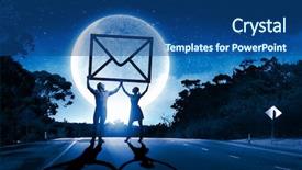  Presentation with catholic couple silhouette of young - Slides consisting of young couple against full moon background and a ocean colored foreground