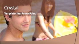  Presentation with kayak - Slides featuring young couple and a kayak background and a tawny brown colored foreground