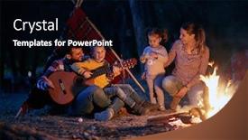  Presentation with young children playing - Cool new theme with young-couple-and-children-playing backdrop and a black colored foreground