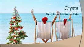  Presentation with christmas tree - Amazing slide deck having young couple and christmas tree backdrop and a cool aqua colored foreground