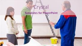  Presentation with old couple - Beautiful slides featuring young-couple-and-old-contractor backdrop and a lemonade colored foreground