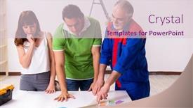  Presentation with renovation - Amazing theme having young-couple-and-old-contractor backdrop and a lemonade colored foreground