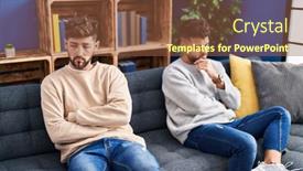  Presentation with angry - PPT theme having young-couple-angry-for-disagreement background and a tawny brown colored foreground