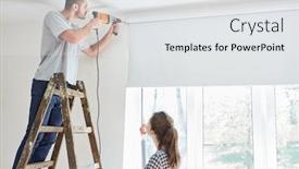  Presentation with home improvement - Slide set having young-couple-as-a-home background and a white colored foreground