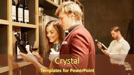  Presentation with wine tasting - PPT layouts featuring young-couple-at-a-wine background and a tawny brown colored foreground