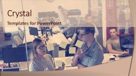  Presentation with writing notes - Audience pleasing slide deck consisting of young couple at modern backdrop and a lemonade colored foreground