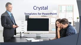  Presentation with notary - Cool new presentation design with young couple at notary public backdrop and a sky blue colored foreground