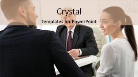  Presentation with notary - Presentation theme with young couple at notary public background and a coral colored foreground